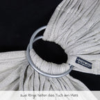 Ringsling DidySling 3,5-20 kg økologisk bomull sølv pakket sammen