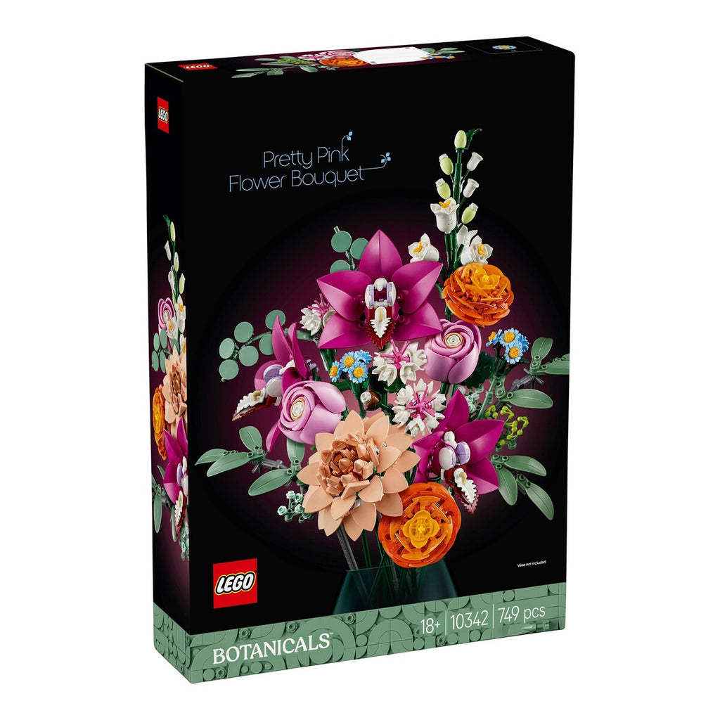 Rosa blomsterbukett 10342 forfra med 15 blomster