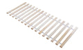Rullbar lamellbunn 70 x 140 cm i naturtre forfra