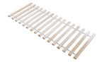 Rullbar lamellbunn 70 x 140 cm i naturtre forfra