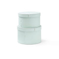 Runde oppbevaringsbokser i papp 2-pk Ø23/25 cm lysgrønn forfra