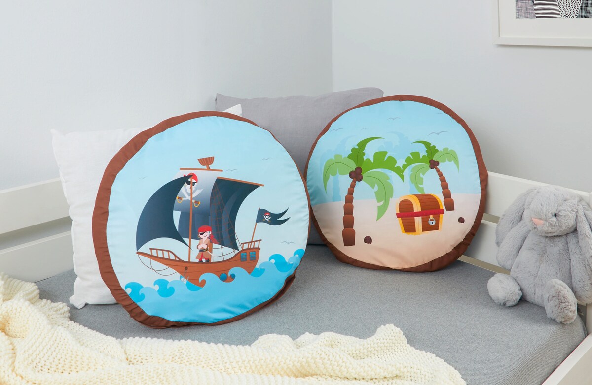 Rundputesett "Pirat Luan" 2 stk Ø40 cm polyester bakside