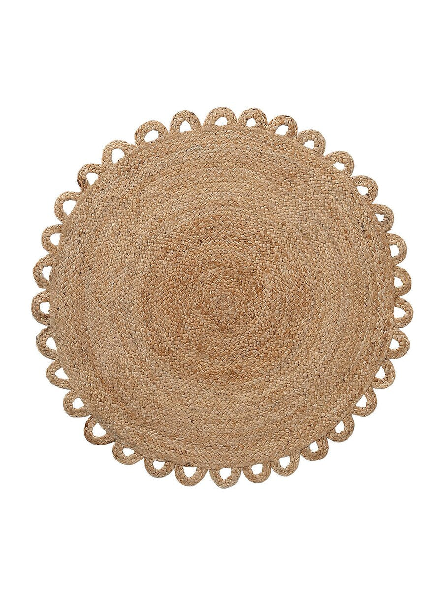 Rundt barneteppe i jute FESTON diameter 100 cm forfra