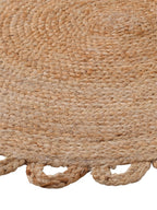 Rundt barneteppe i jute FESTON diameter 100 cm detalj av flettet kant
