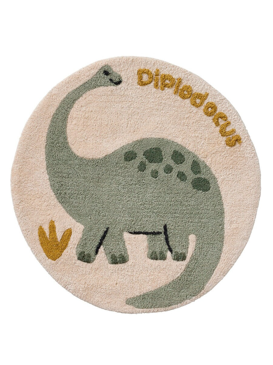 Rundt barneteppe MINISAURUS dinosaurmotiv forfra