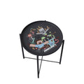 Rundt sidebord med avtagbart brett Minecraft-design forfra