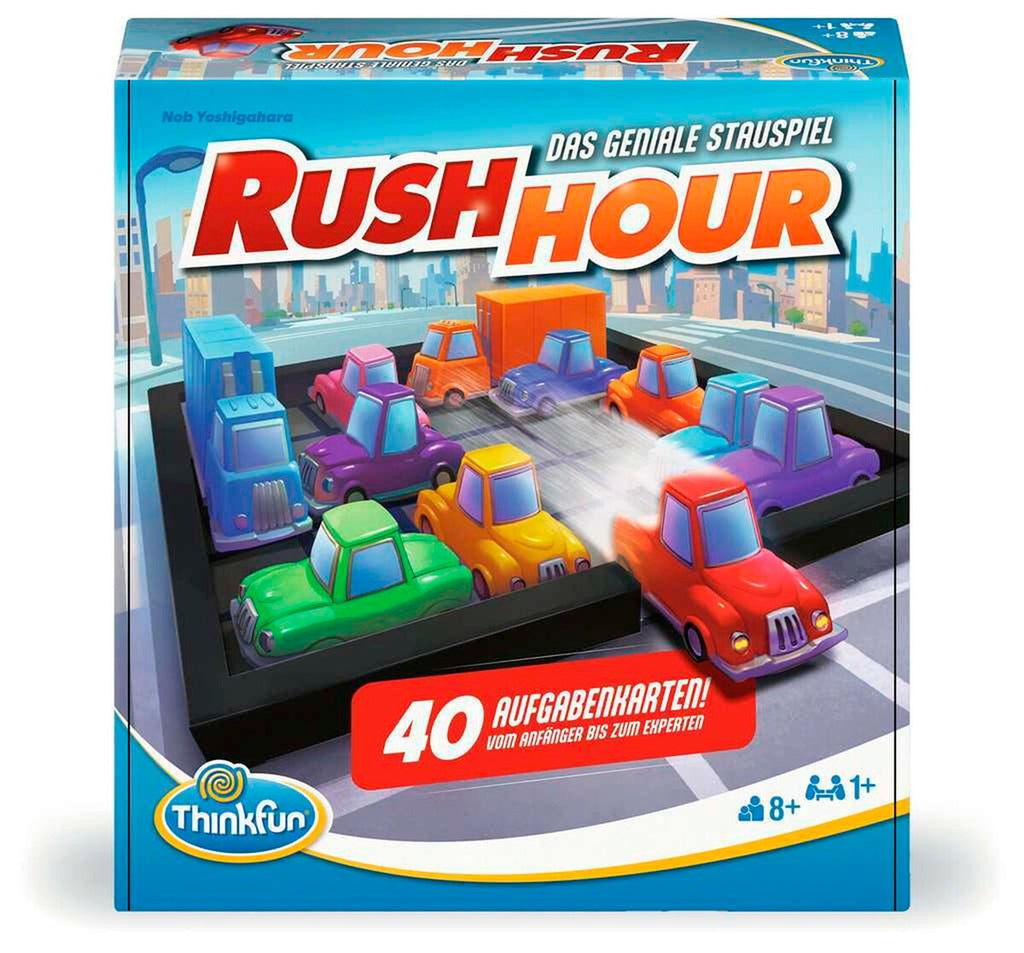 Rush Hour® logikkspill forfra med spillbrett og biler