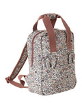 Ryggsekk med blomster for barnehage og skole 20x27 cm forfra