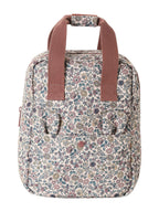 Ryggsekk med blomster for barnehage og skole 20x27 cm bakside