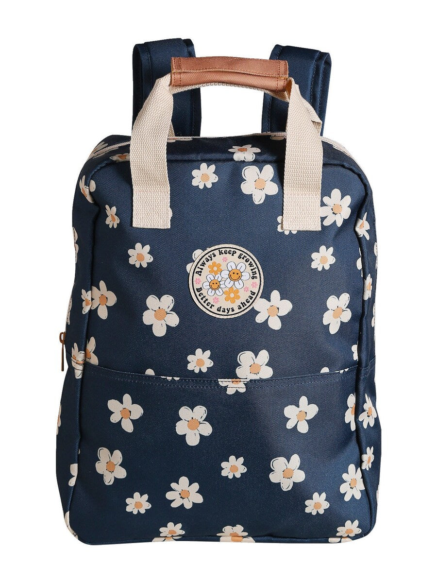 Ryggsekk for jenter med blomstermotiv 35x27 cm bakside