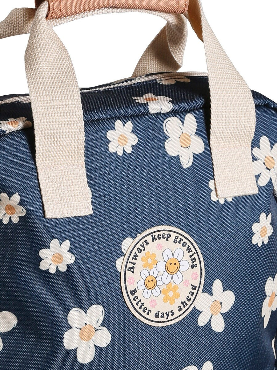 Montert Ryggsekk for jenter med blomstermotiv 35x27 cm på rygg