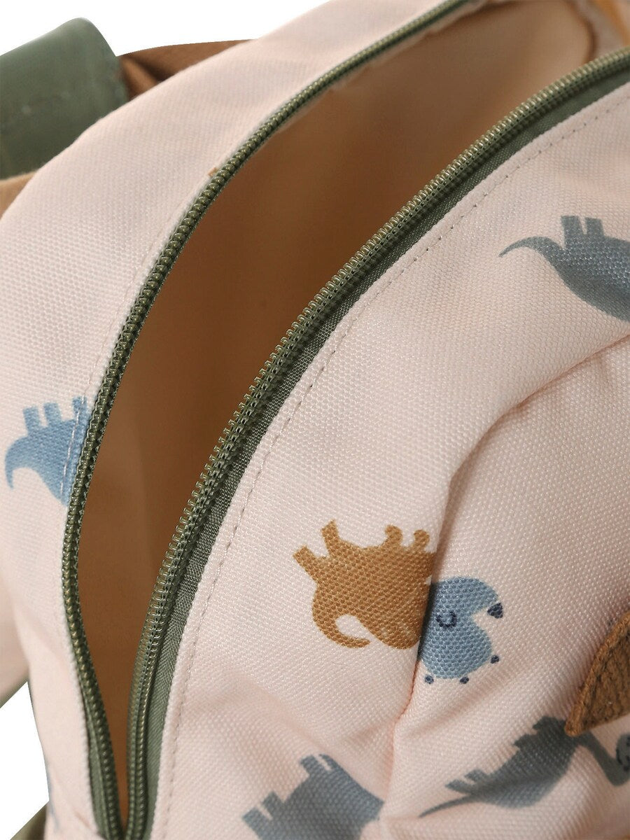 Sidebilde av ryggsekk med dinosaurer for barnehage og skole