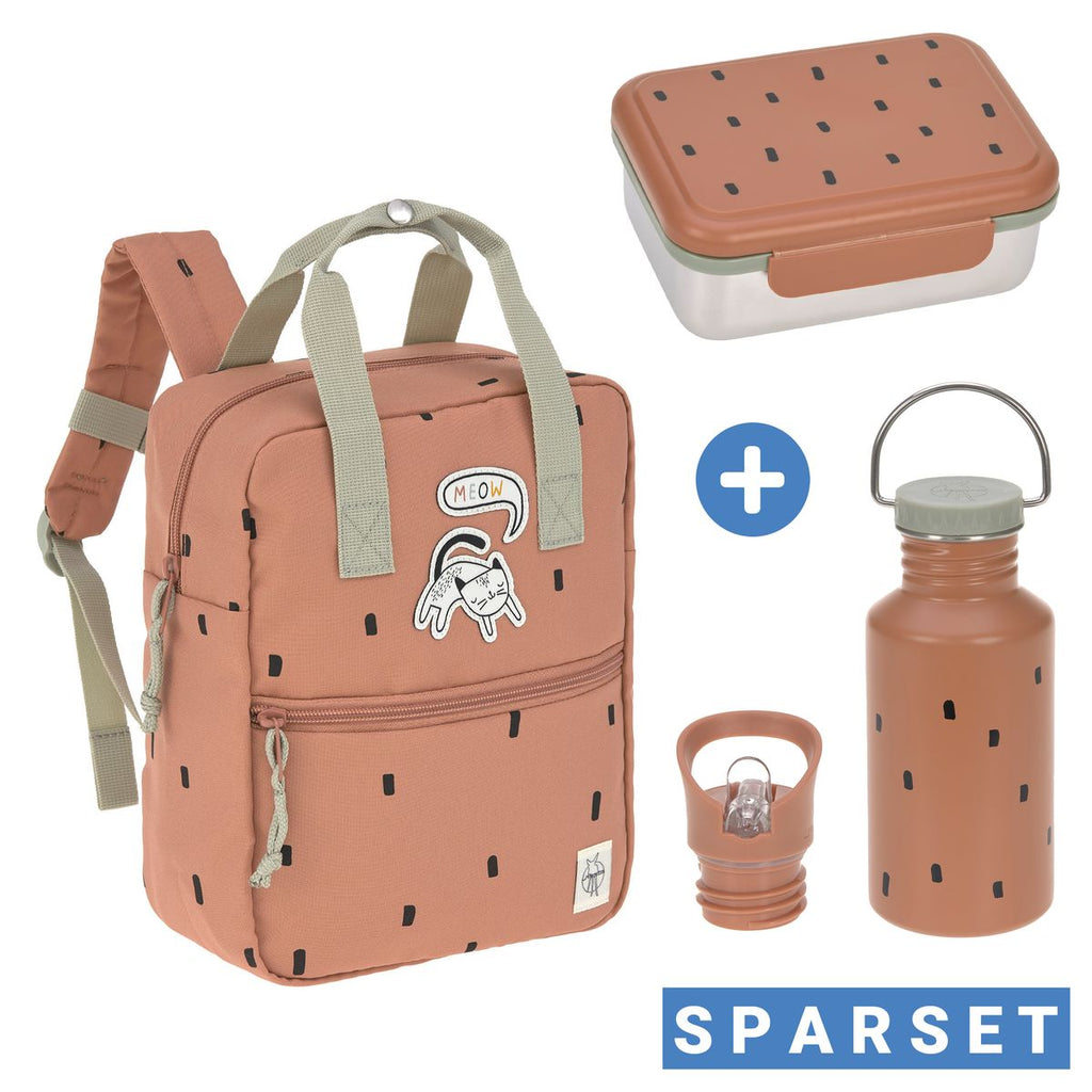 Ryggsekk Mini Square Little Gang i lilla vist bakside