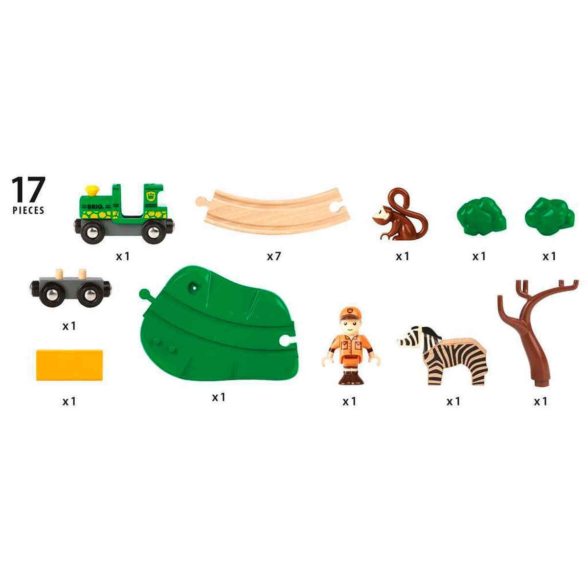 Safari togsett med skinner og dyr 17 deler - BRIO World nærbilde av figur