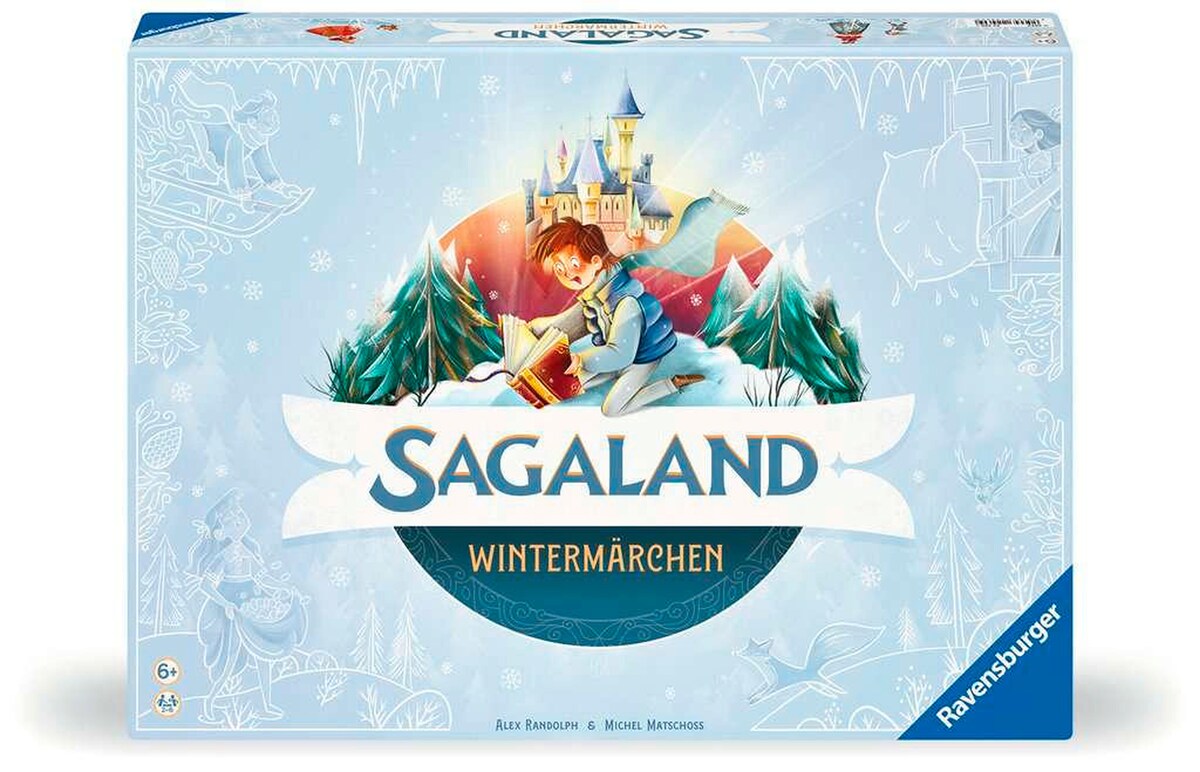 Sagaland Wintermärchen brettspill forfra med spillbrikker og brett