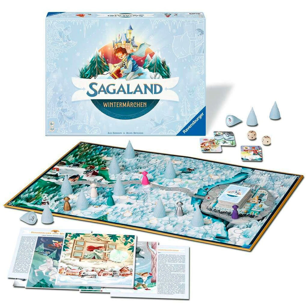 Detalj av Sagaland Wintermärchen brettspill med store eventyrkort