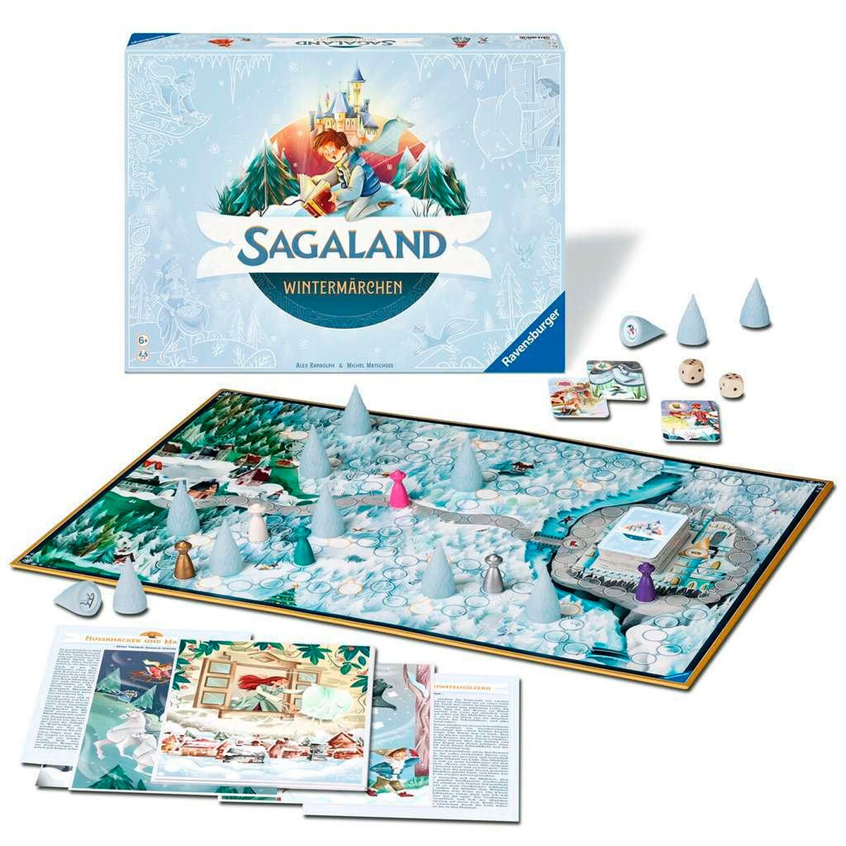 Detalj av Sagaland Wintermärchen brettspill med store eventyrkort
