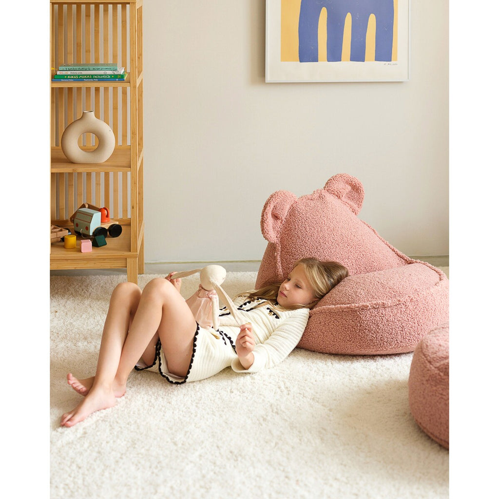 Sakkosekk bamse i teddystoff 60x70x42 cm fra 3 år - wigiwama