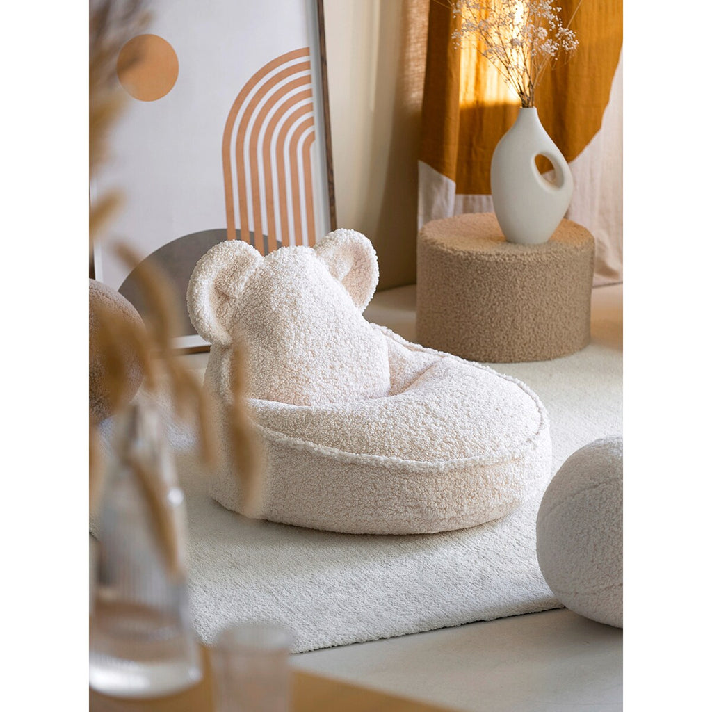 Sakkosekk bamse i teddystoff 60x70x42 cm fra 3 år - wigiwama