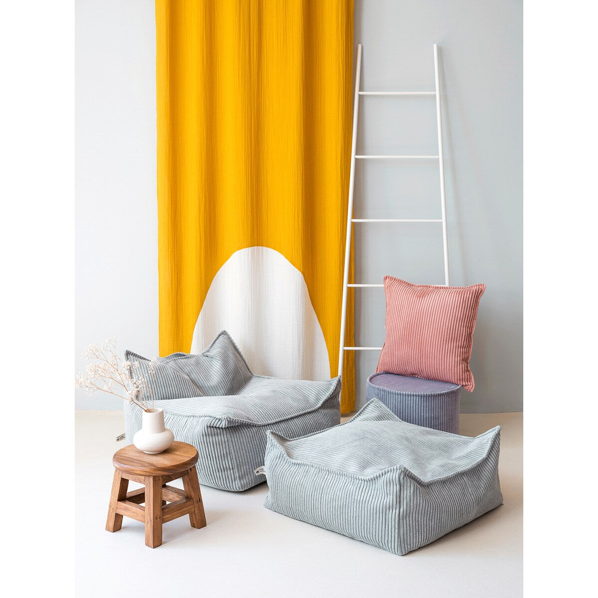 Sakkosekk i kordfløyel resirkulert polyester 70x80x50 cm - wigiwama