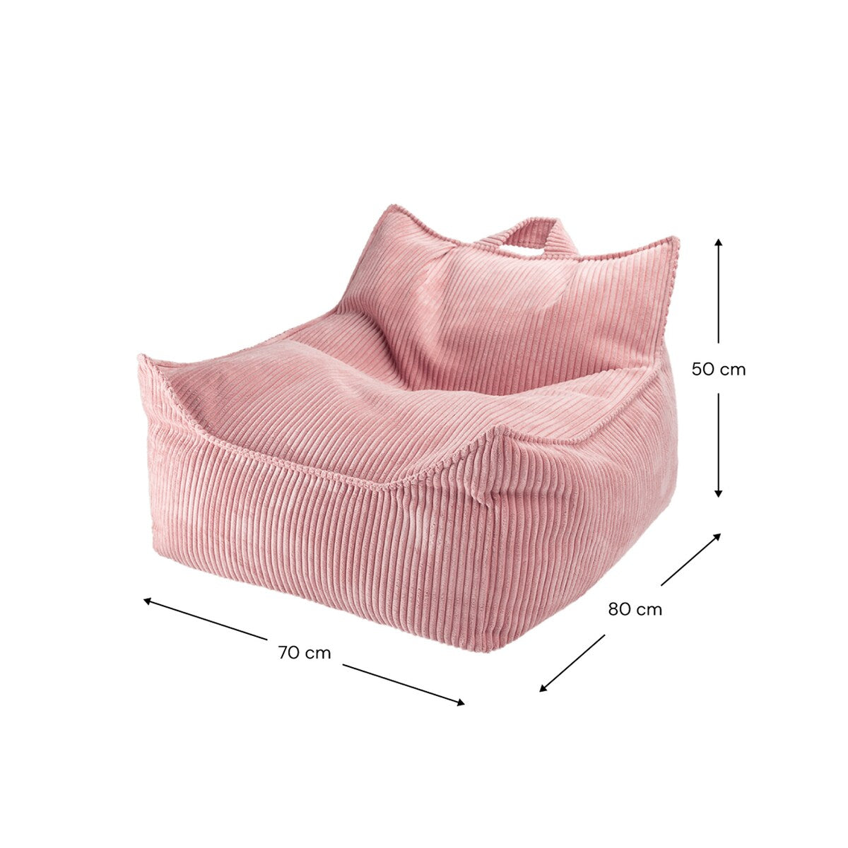 Sakkosekk i kordfløyel resirkulert polyester 70x80x50 cm - wigiwama