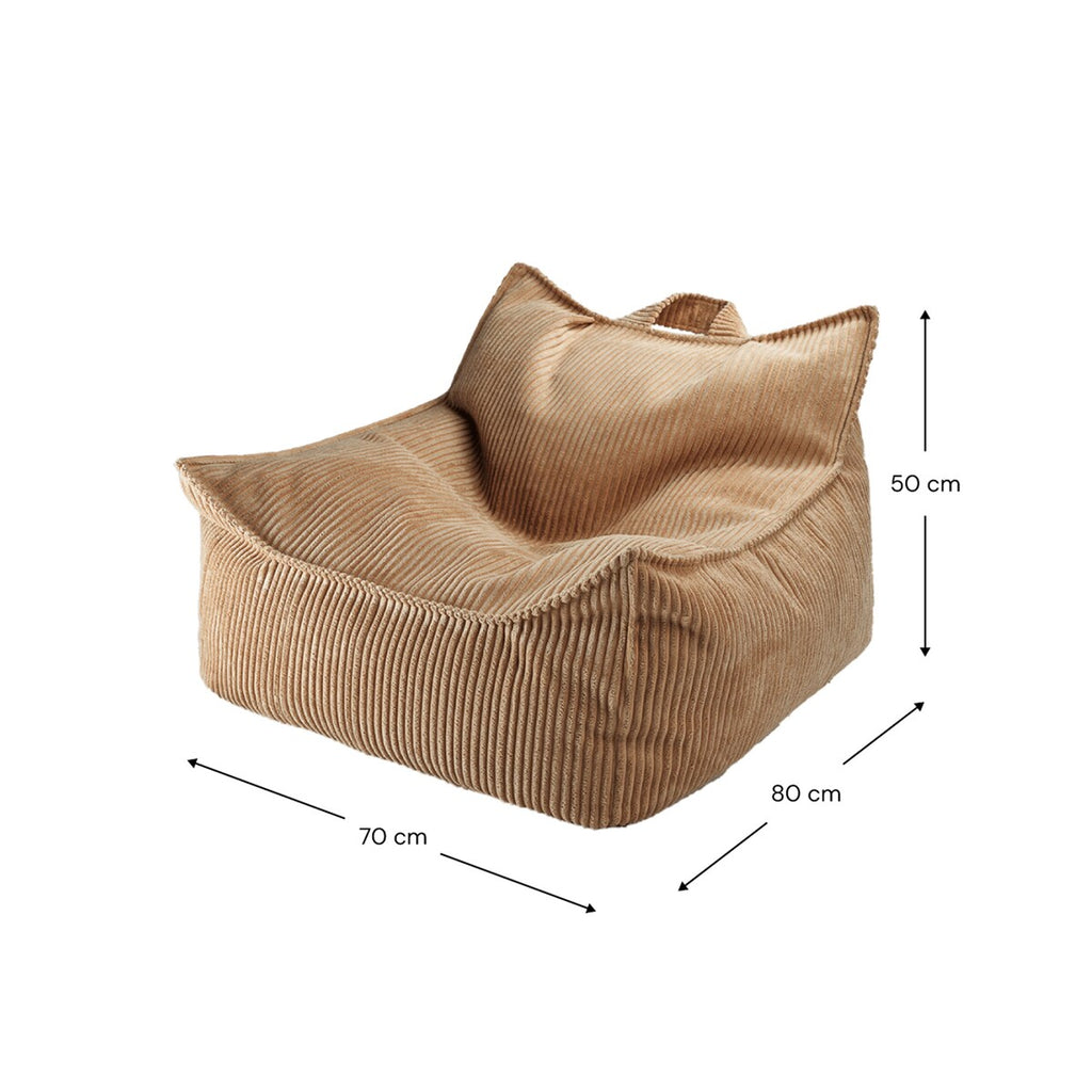 Sakkosekk i kordfløyel resirkulert polyester 70x80x50 cm - wigiwama