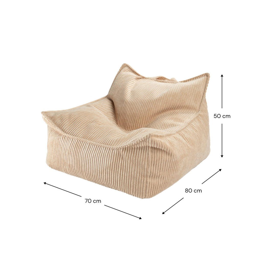 Sakkosekk i kordfløyel resirkulert polyester 70x80x50 cm - wigiwama