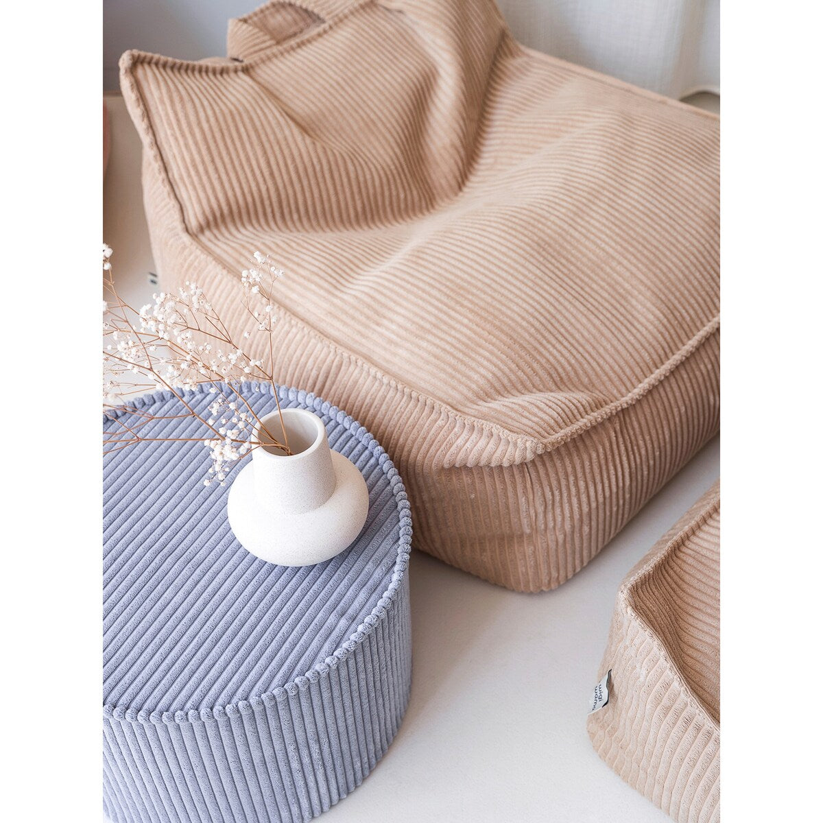 Sakkosekk i kordfløyel resirkulert polyester 70x80x50 cm - wigiwama