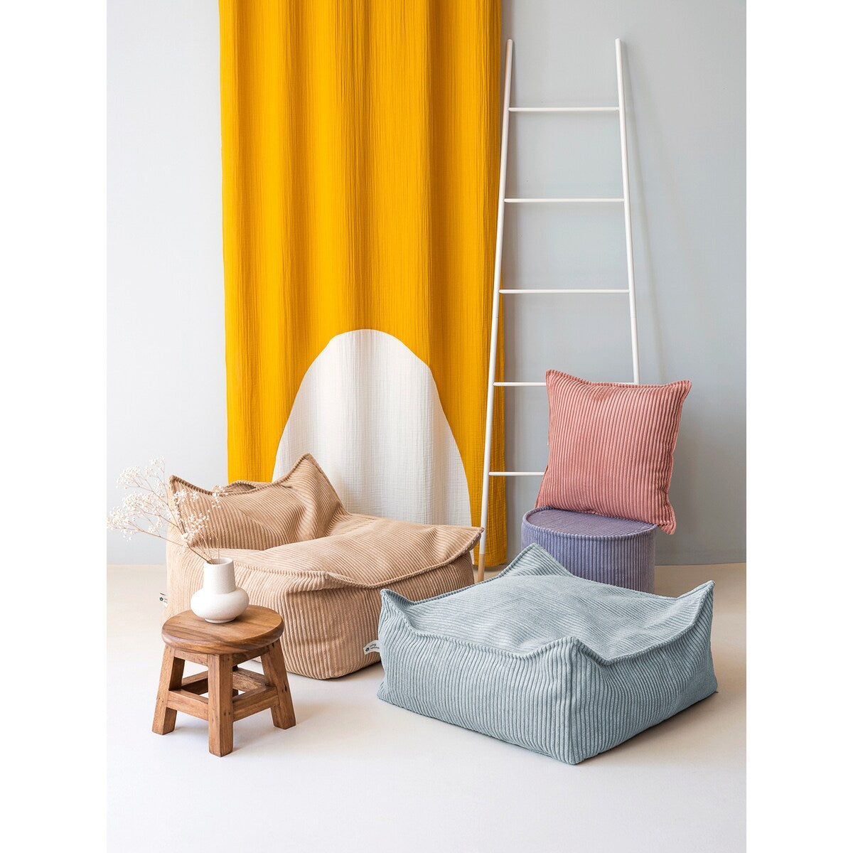 Sakkosekk i kordfløyel resirkulert polyester 70x80x50 cm - wigiwama