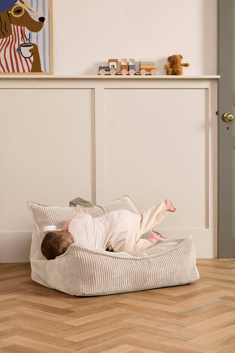Montert sakkosekk med kordfløyelstrekk 80x75x40 cm