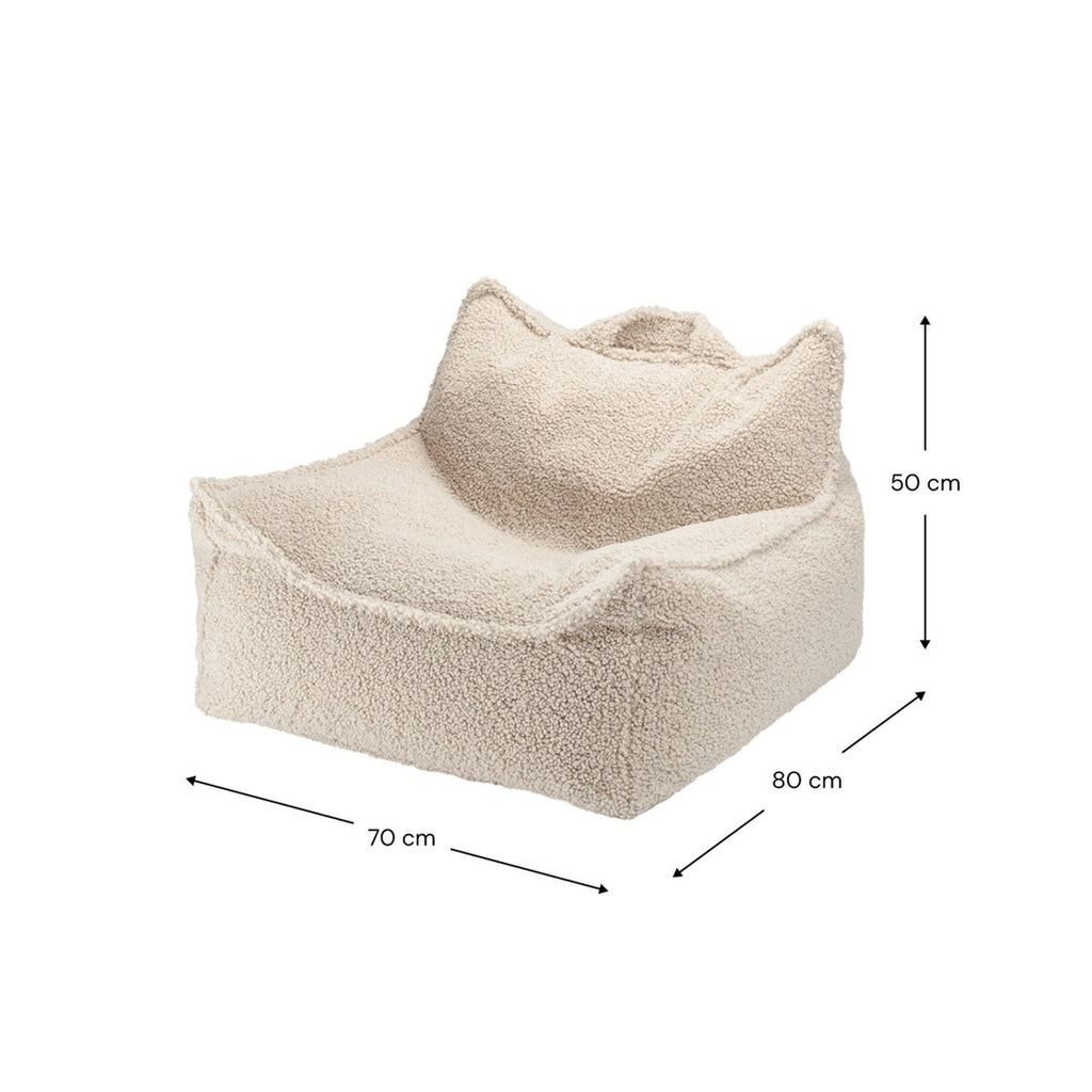 Bakside av sakkosekk i teddystoff 70x50x80 cm fra 3 år - Wigiwama