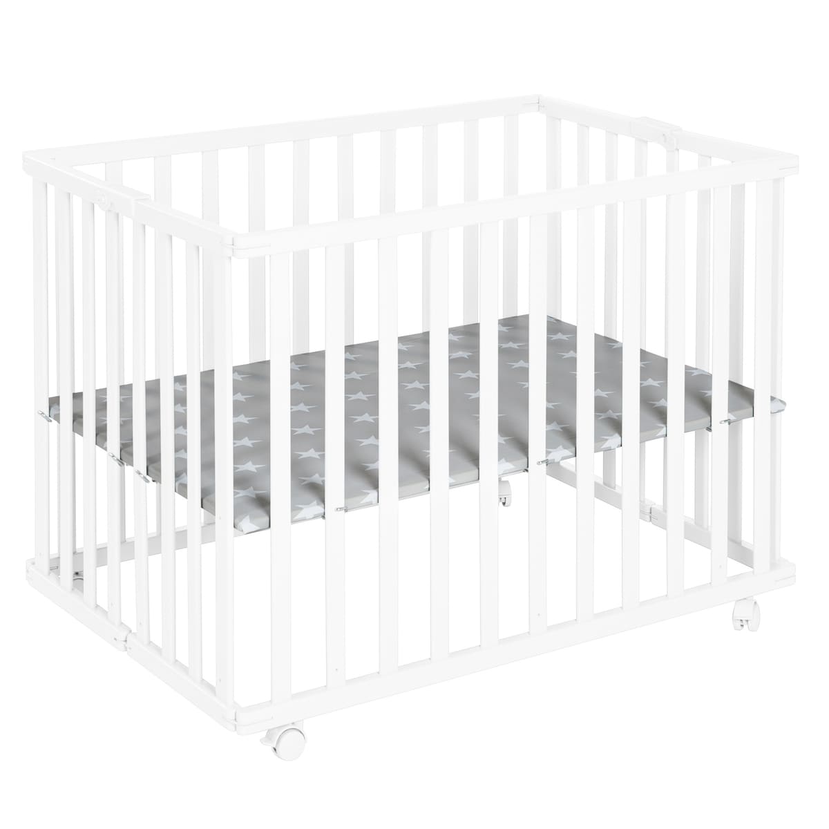 Sammenleggbar lekegrind Little Stars 74x100 cm forfra