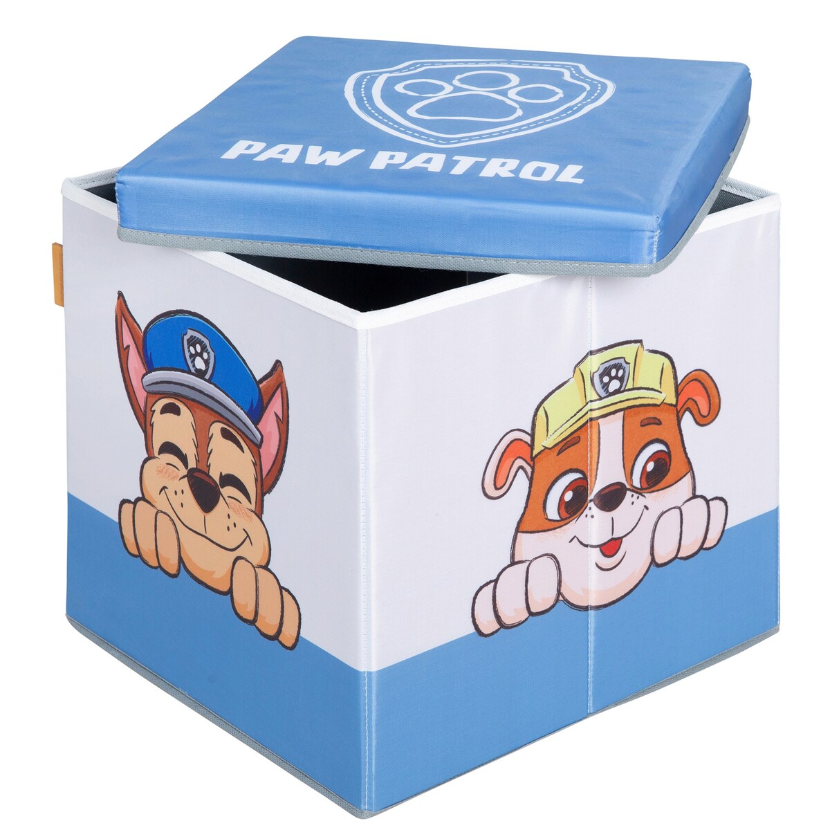 Detalj av sammenleggbar sitte- og oppbevaringsboks Paw Patrol med motiv