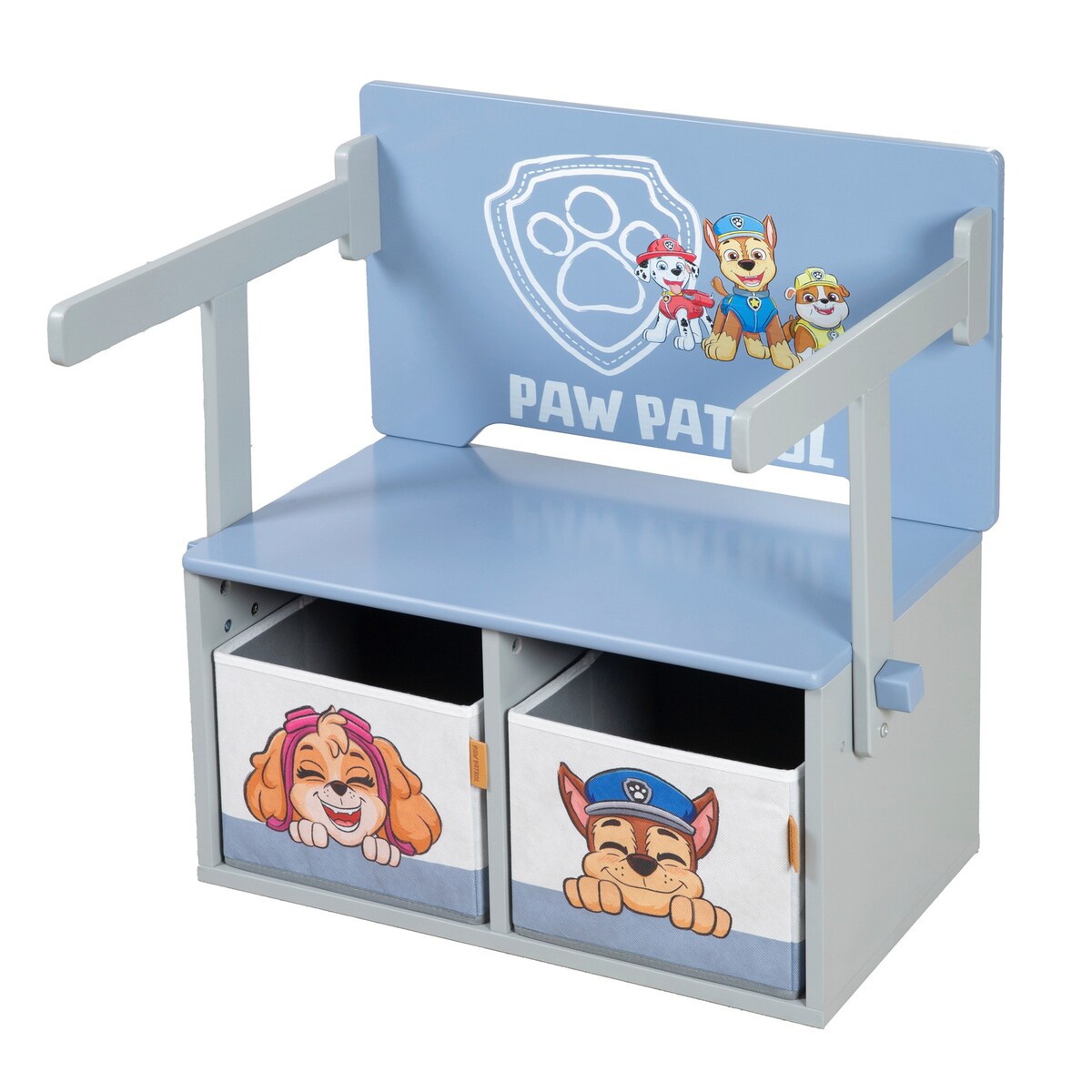Detalj av stoffboks på Sammenleggbar sittebenk med oppbevaringsboks Paw Patrol
