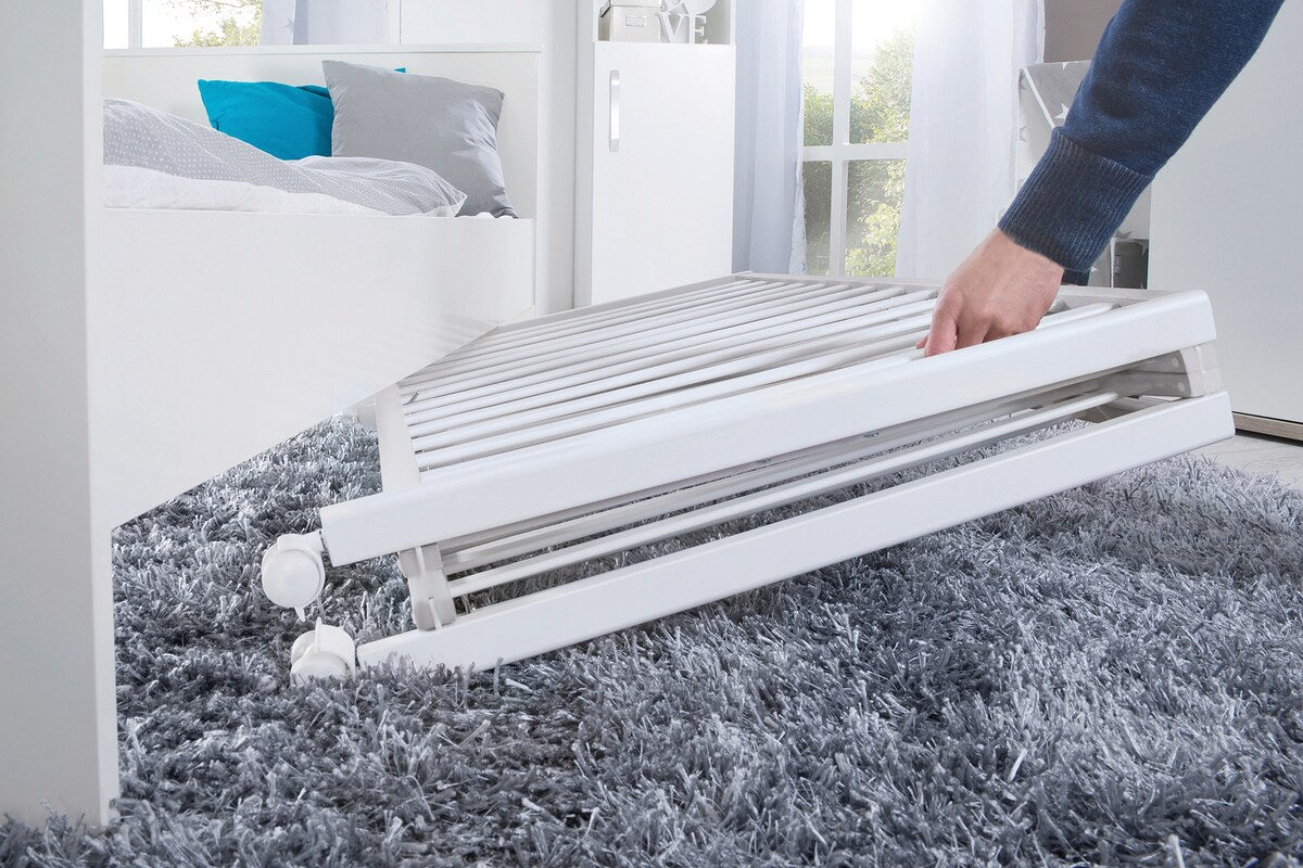 Sammenleggbar sprinkelseng Fold Up 60x120 cm med hjul pakking og oppbevaring