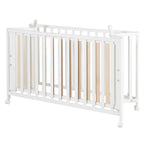 Montert Sammenleggbar sprinkelseng Fold Up 60x120 cm med hjul i bruk