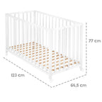 Samlet og sammenlagt Sammenleggbar sprinkelseng Fold Up 60x120 cm med hjul
