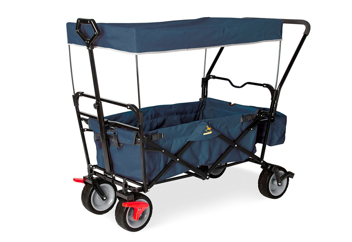 Sammenleggbar trekkvogn Paxi dlx Comfort med brems i marineblått