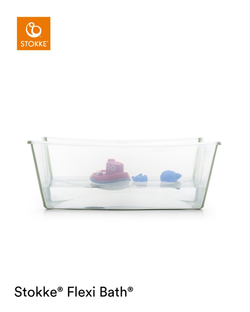 Sammenleggbart badekar Flexi Bath transparent green montert