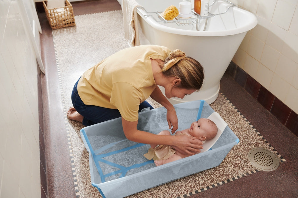 Detalj av sammenleggbart badekar Flexi Bath XL Ocean Blue - Stokke