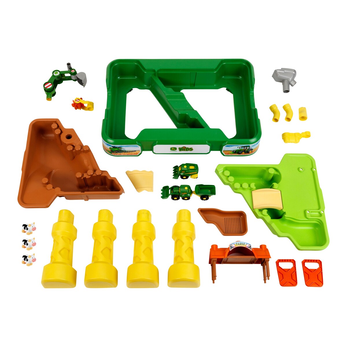 Sand- og vannlekebord 2-i-1 John Deere Farm med uttakbare kar