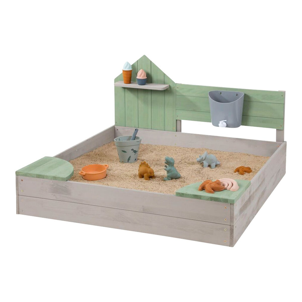 Sandkasse Cozy House i sypresstre 100x100x60 cm forfra