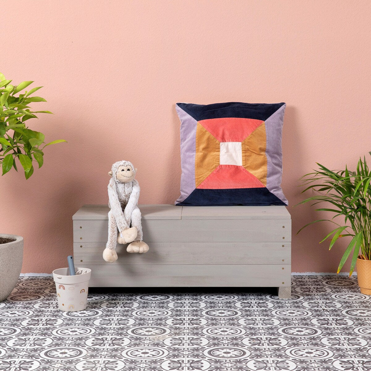 Sandkasse og sittebenk Discoverer 83x35x32 cm med lokk
