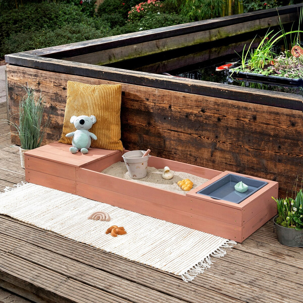 Sandkasse Space Saver i sypresstre, sitthøyde 20 cm - MUDDY BUDDY
