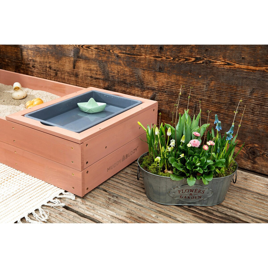 Sandkasse Space Saver i sypresstre, sitthøyde 20 cm - MUDDY BUDDY