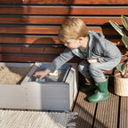 Sandkasse Space Saver i sypresstre, sitthøyde 20 cm montert