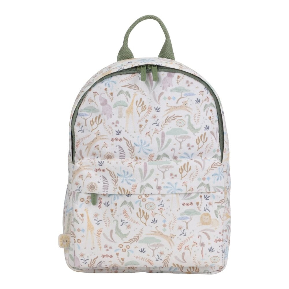 Sekk polyester Safari Friends - Little Dutch forfra med safari-print