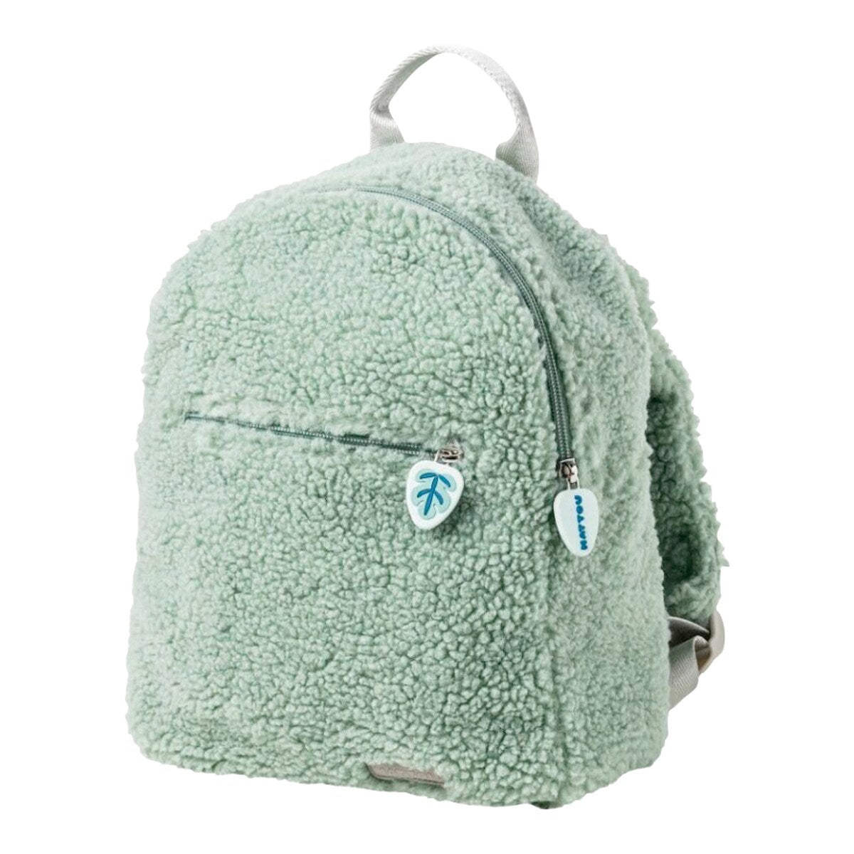 Nærbilde av teddyplush materiale på Sekk i teddyplysj med polstrede stropper fra 3 år