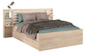 Seng med oppbevaring Escale 4 180x200 cm eik forfra