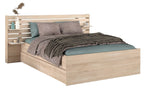 Seng med oppbevaring Escale 4 180x200 cm eik forfra